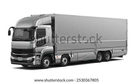 grey silver truck icon art logo design zero hybrid diesel eco box wing wings wingbox lorry art design vector model style template
