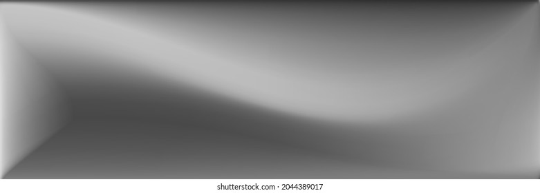Grey Silver Wavy Gradient Mesh. Natural Wavy Gradient Mesh. Metallic Gray Horizontal Lines Backdrop. Black and white  Water Original Background. Blank Blurred Texture Illustration.