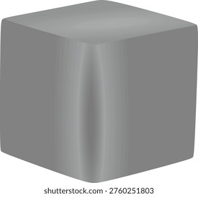 Grey simple cube. vector illustration