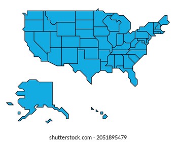 4,215 Us Map With State Names Images, Stock Photos & Vectors | Shutterstock