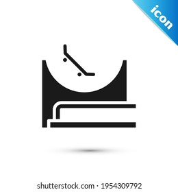 Grey Skate Park Icon Isolated On White Background. Set Of Ramp, Roller, Stairs For A Skatepark. Extreme Sport.  Vector