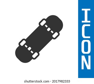 Grey Skateboard icon isolated on white background. Extreme sport. Sport equipment.  Vector