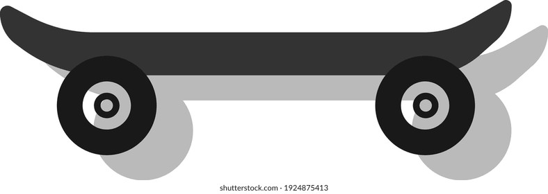 Patinaje gris, ilustración, vector sobre fondo blanco.