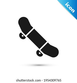 Grey Skateboard trick icon isolated on white background. Extreme sport. Sport equipment.  Vector