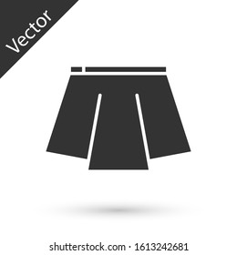 Grey Skirt icon isolated on white background.  Vector Illustration