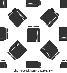 Grey Skirt icon isolated seamless pattern on white background.  Vector Illustration