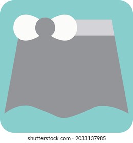 Grey skirt, illustration, vector, on a white background.