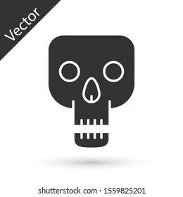 Grey Skull icon isolated on white background. Happy Halloween party.  Vector Illustration