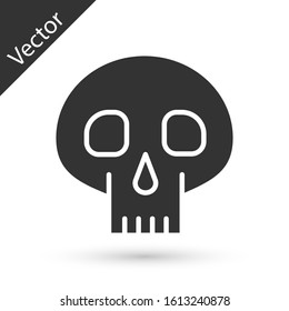 Grey Skull icon isolated on white background.  Vector Illustration