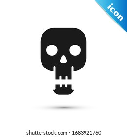 Grey Skull icon isolated on white background. Happy Halloween party.  Vector Illustration