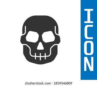Grey Skull icon isolated on white background. Happy Halloween party.  Vector