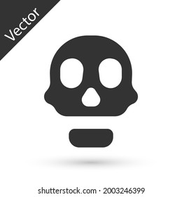 Grey Skull icon isolated on white background. Happy Halloween party.  Vector