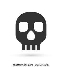 Grey Skull icon isolated on white background. Happy Halloween party.  Vector