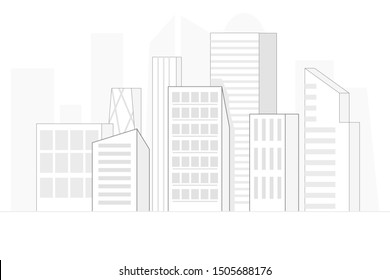 Grey skyscrapers in the city center