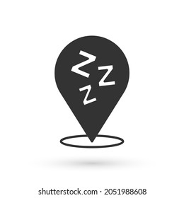 Grey Sleepy icon isolated on white background. Sleepy zzz talk bubble.  Vector