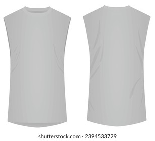 Jersey gris sin mangas. ilustración vectorial