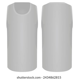 Grey sleeveless jersey. vector illustration