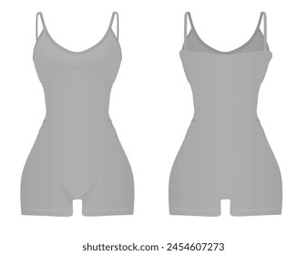 Grey  sleeveless jumpsuit. vector illustration