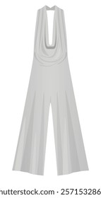 Grey  sleeveless jumpsuit. vector illustration