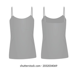 Grey sleeveless t shirt. vector illustration