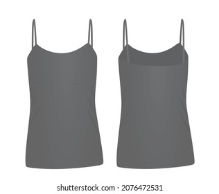 Grey sleeveless t shirt. vector illustration