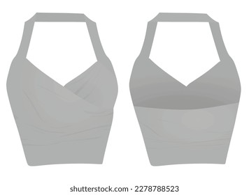 Grey sleeveless t shirt. vector illustration