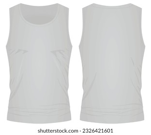 Grey sleeveless t shirt. vector illustration