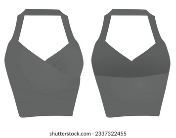 Grey sleeveless t shirt. vector illustration