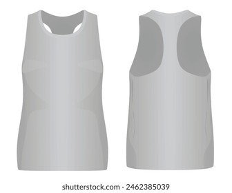 Grey sleeveless t shirt. vector illustration