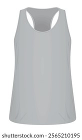 Grey sleeveless t shirt. vector illustration