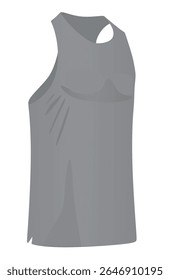 Camiseta cinza sem mangas. ilustração vetorial	
