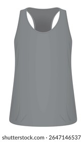 Camiseta cinza sem mangas. ilustração vetorial	