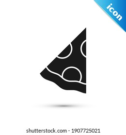 Grey Slice of pizza icon isolated on white background. Fast food menu.  Vector