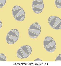 Grey sliced easter eggs seamless pattern