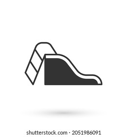 Grey Slide playground icon isolated on white background. Childrens slide.  Vector