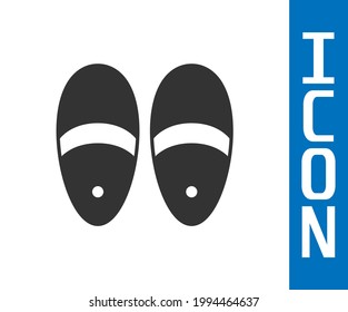 Grey Slippers icon isolated on white background. Flip flops sign.  Vector