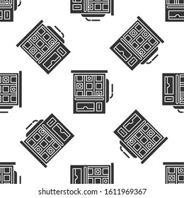 Grey Slot machine icon isolated seamless pattern on white background.  Vector Illustration