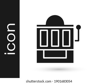Icono de la máquina de ranura gris aislado en fondo blanco.  Ilustración vectorial