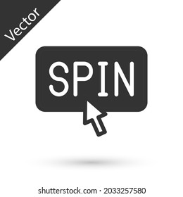 Grey Slot machine spin button icon isolated on white background.  Vector