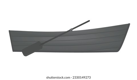 Pequeño bote gris. ilustración vectorial