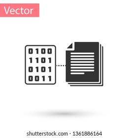 Grey Smart contract icon isolated on white background. Blockchain technology, cryptocurrency mining, bitcoin, altcoins, digital money market. Vector Illustration