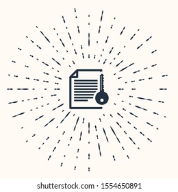 Grey Smart contract icon isolated on beige background. Blockchain technology, cryptocurrency mining, bitcoin, altcoins, digital money market. Abstract circle random dots. Vector Illustration