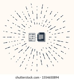 Grey Smart contract icon isolated on beige background. Blockchain technology, cryptocurrency mining, bitcoin, altcoins, digital money market. Abstract circle random dots. Vector Illustration