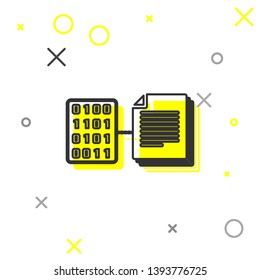 Grey Smart contract line icon isolated on white background. Blockchain technology, cryptocurrency mining, bitcoin, altcoins, digital money market. Vector Illustration
