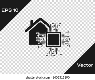 Grey Smart home icon isolated on transparent background. Remote control. Vector Illustration