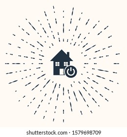 Grey Smart home icon isolated on beige background. Remote control. Abstract circle random dots. Vector Illustration