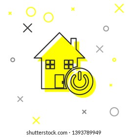 Grey Smart home line icon isolated on white background. Remote control. Vector Illustration
