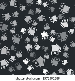 Grey Smart home - remote control system icon isolated seamless pattern on black background.  Vector Illustration