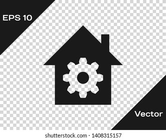 Grey Smart home settings icon isolated on transparent background. Remote control. Vector Illustration