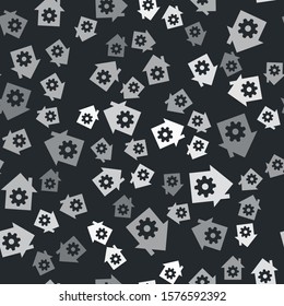 Grey Smart home settings icon isolated seamless pattern on black background. Remote control.  Vector Illustration